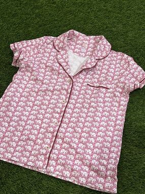 Roller Rabbit Button Down Pajama Top - Elephant